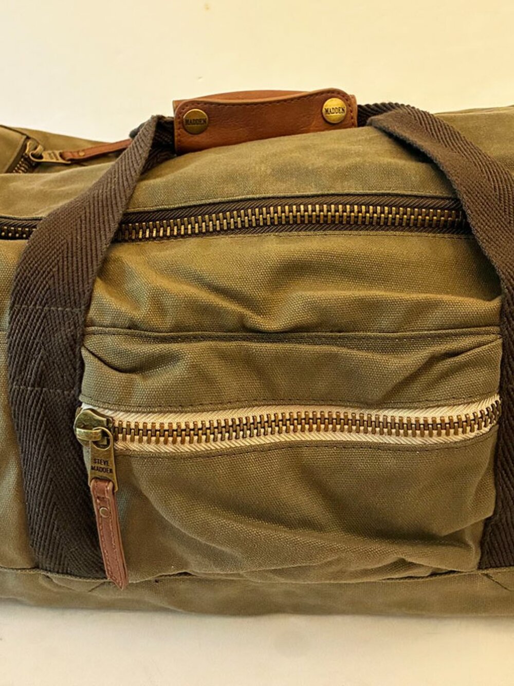 Steve Madden Canvas & Leather Duffle Bag